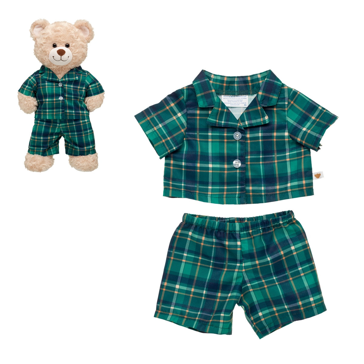 Pijama Escoses Verde Build-A-Bear